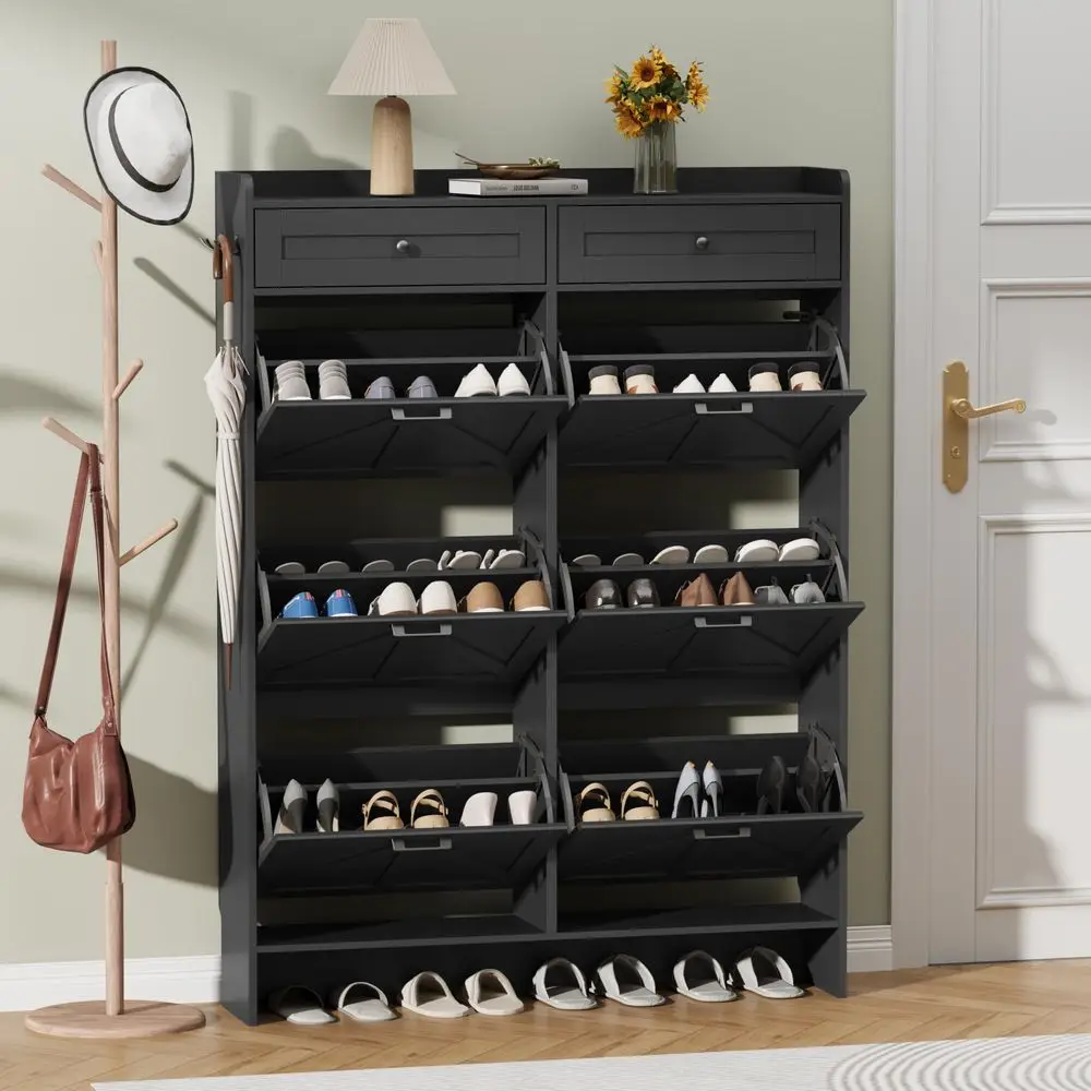 Shoe Cabinet with 6 Flip Drawers amp 2 Storage Drawers, Rustic Farmhouse Narrow Shoe Organizer Cabinet, Slim Shoe Rack Cabinet,
Shoe Cabinet with 6 Flip Drawers amp 2 Storage Drawers, Rustic Farmhouse Narrow Shoe Organizer Cabinet, Slim Shoe Rack Cabinet,