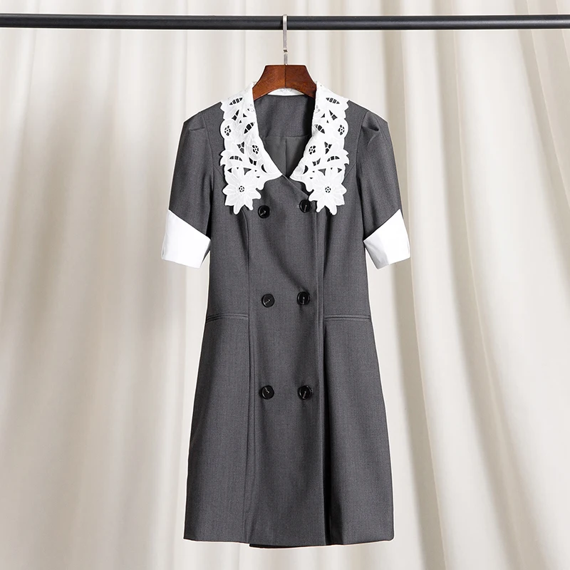 Artistic Doll Collar Bubble Sleeve Double Buttoned Short Dress Sweet Waist Cinched One Step Skirt Spring Fashion Women's Dress
Artistic Doll Collar Bubble Sleeve Double Buttoned Short Dress Sweet Waist Cinched One Step Skirt Spring Fashion Women's Dress
