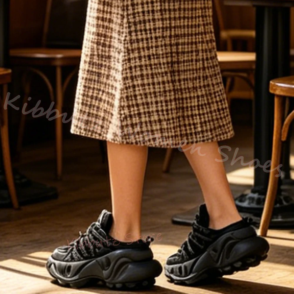 Chunky Heel Platform Sneaker Big Laces Thick Sole Lace Up Casual Shoes Retro Y2K Style Comfortable Walking Fashion Novelty New
Chunky Heel Platform Sneaker Big Laces Thick Sole Lace Up Casual Shoes Retro Y2K Style Comfortable Walking Fashion Novelty New