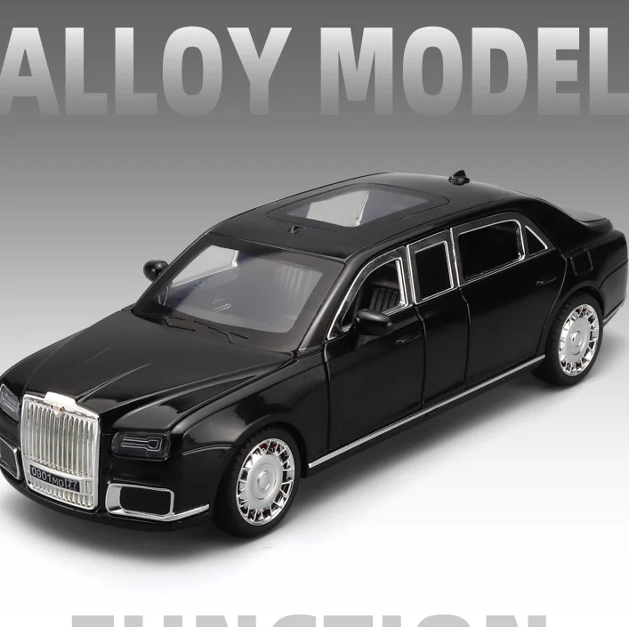 1/24 simulation Arus presidential car alloy model with sound and light, six door luxury sedan, children's toy
1/24 simulation Arus presidential car alloy model with sound and light, six door luxury sedan, children's toy