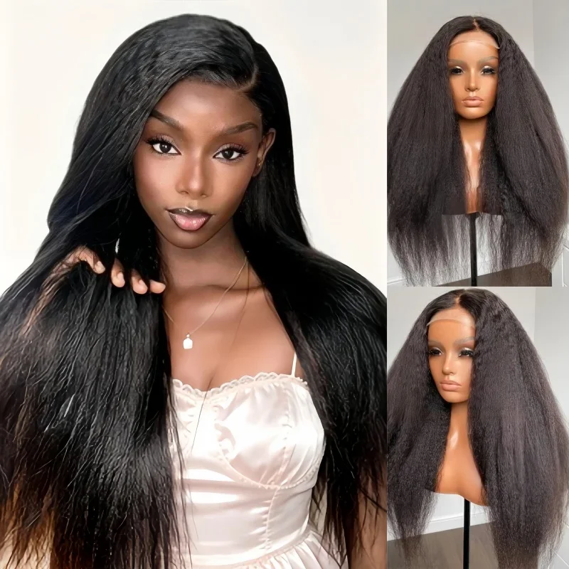 13x4 Kinky Straight HD Lace Front Human Hair Wig With Baby Hair Kinky Edges Glueless Yaki Straight Wig
13x4 Kinky Straight HD Lace Front Human Hair Wig With Baby Hair Kinky Edges Glueless Yaki Straight Wig