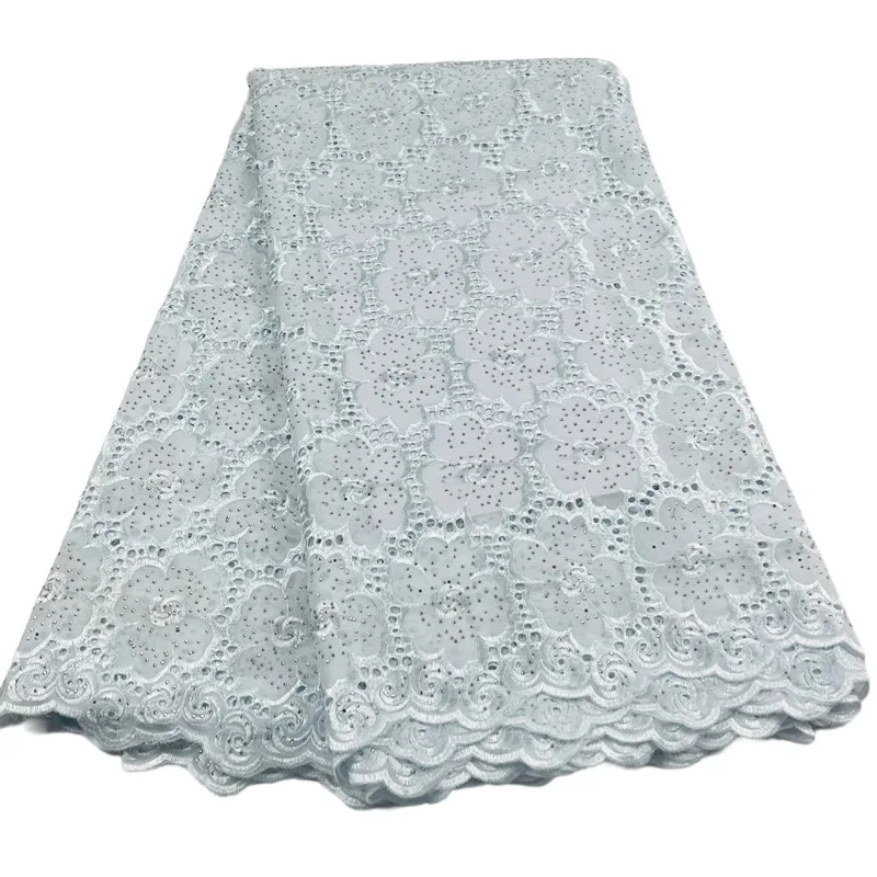High Quality 5 Yards African Cotton Lace Fabric 2025 Rhinestones Fashionable Design for Dress Making
High Quality 5 Yards African Cotton Lace Fabric 2025 Rhinestones Fashionable Design for Dress Making