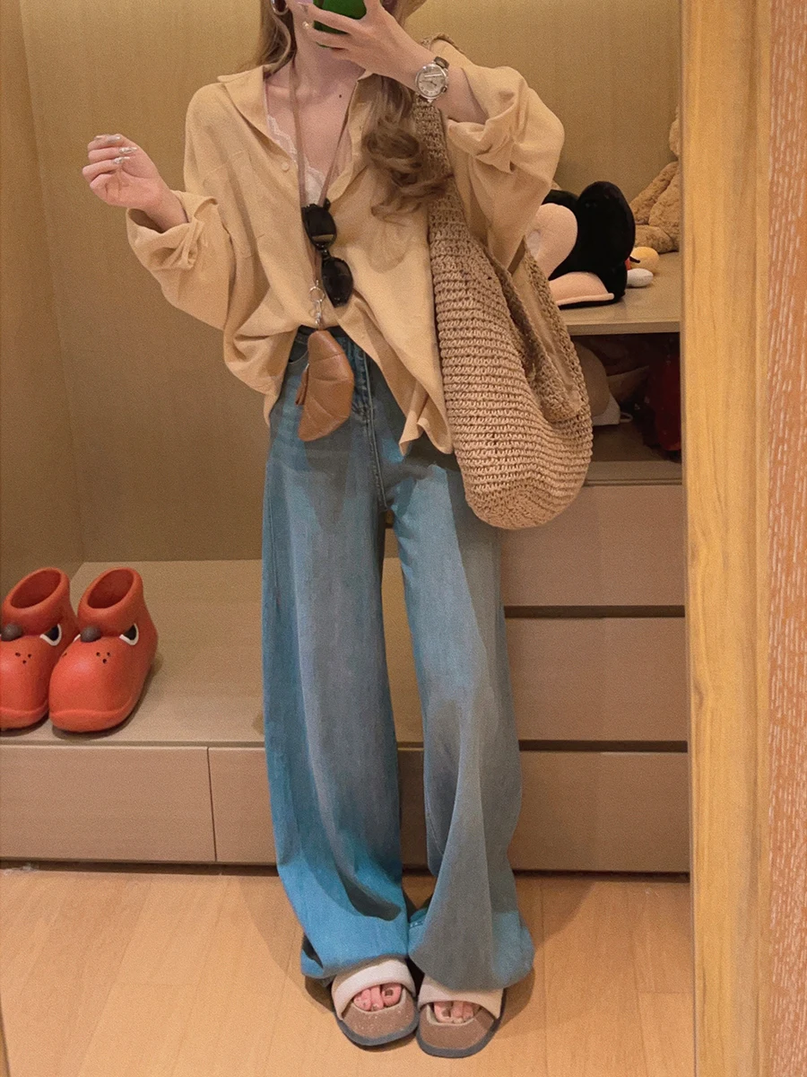 Джинсы Yukiss с высокой талией, широкими штанинами и прямым кроем, из тонкого денима, женские, летние, свободные, скрывающие недостатки фигуры, струящиеся, в стиле ретро, из хлопка
Джинсы Yukiss с высокой талией, широкими штанинами и прямым кроем, из тонкого денима, женские, летние, свободные, скрывающие недостатки фигуры, струящиеся, в стиле ретро, из хлопка