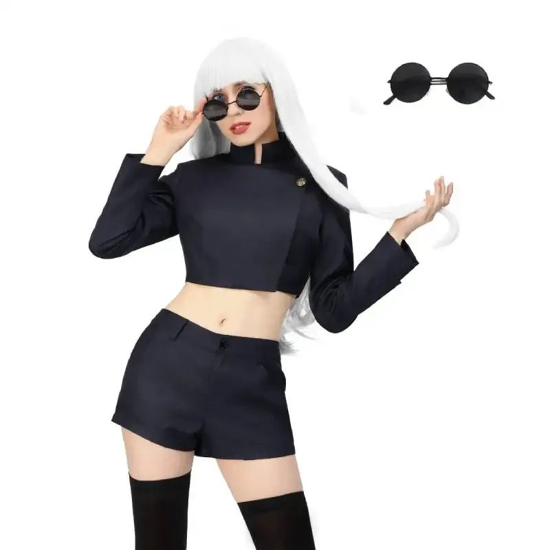 DAZCOS Gojo Satoru Female Version High School Students Costume Gojo Costume Jacket Shorts Thigh Stockings with Glasses Uniform
DAZCOS Gojo Satoru Female Version High School Students Costume Gojo Costume Jacket Shorts Thigh Stockings with Glasses Uniform