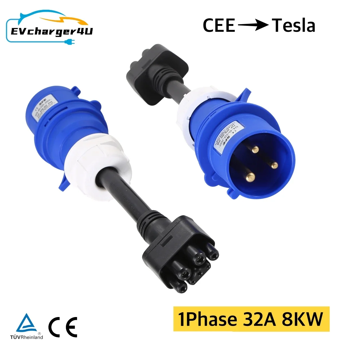 EVcharger4U Tesla Gen 2 NEMA Adapters 100-250V 14-50 CEE 32A Mobile Connector Pigtail Adapter
EVcharger4U Tesla Gen 2 NEMA Adapters 100-250V 14-50 CEE 32A Mobile Connector Pigtail Adapter
