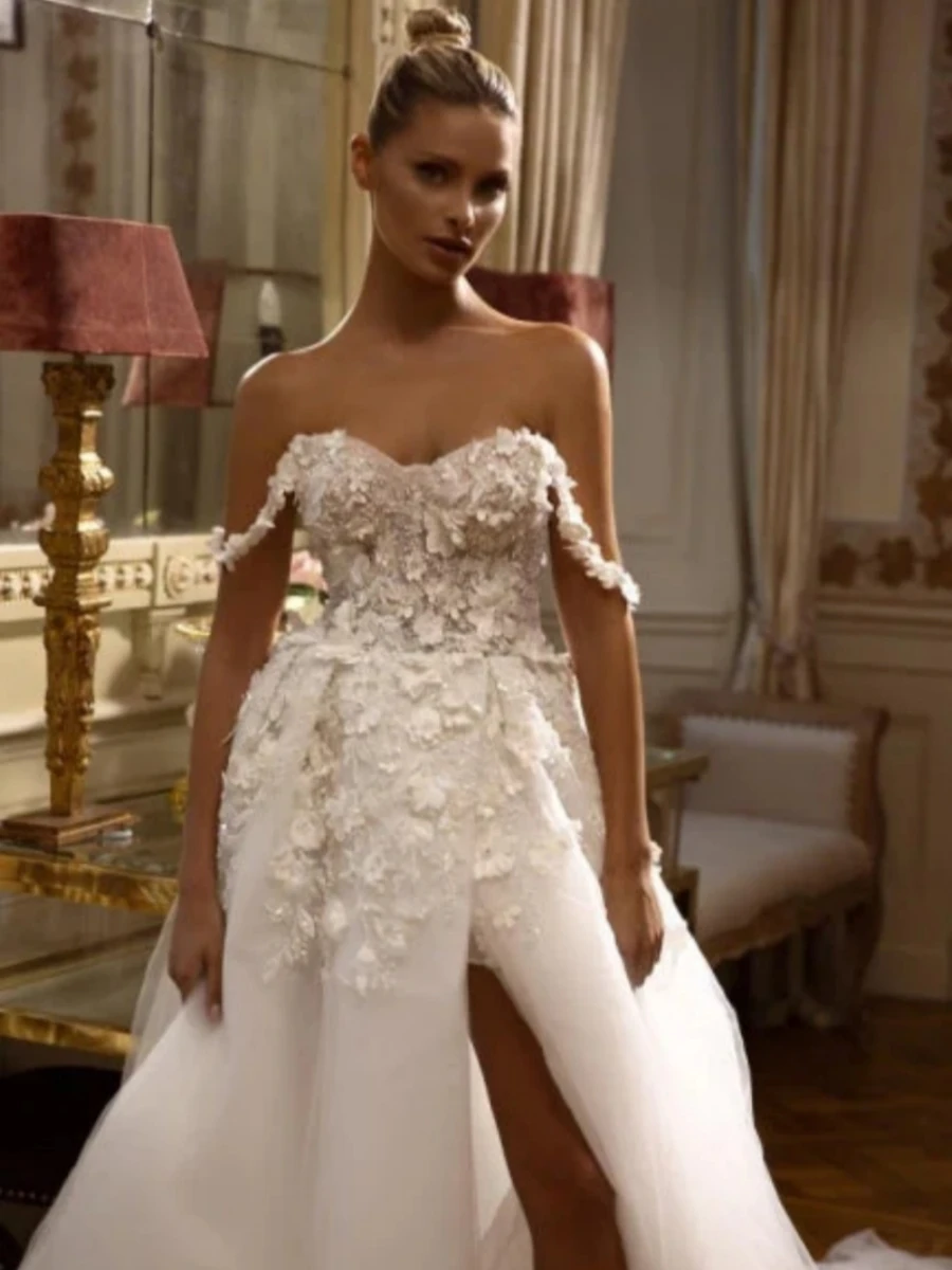 Vintage Wedding Dresses Sweetheart A-Line Bridal Gowns Lace Appliques Sexy Robes Side Slit Backless 2024 Vestidos De Novia 2023
Vintage Wedding Dresses Sweetheart A-Line Bridal Gowns Lace Appliques Sexy Robes Side Slit Backless 2024 Vestidos De Novia 2023