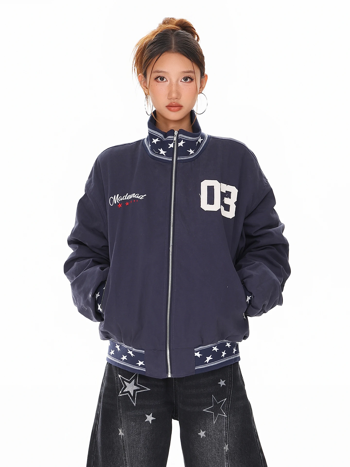 Женская зимняя повседневная куртка Boeax American High Street с вышивкой букв и звезд, хлопковая, для улицы, спорта и отдыха
Женская зимняя повседневная куртка Boeax American High Street с вышивкой букв и звезд, хлопковая, для улицы, спорта и отдыха