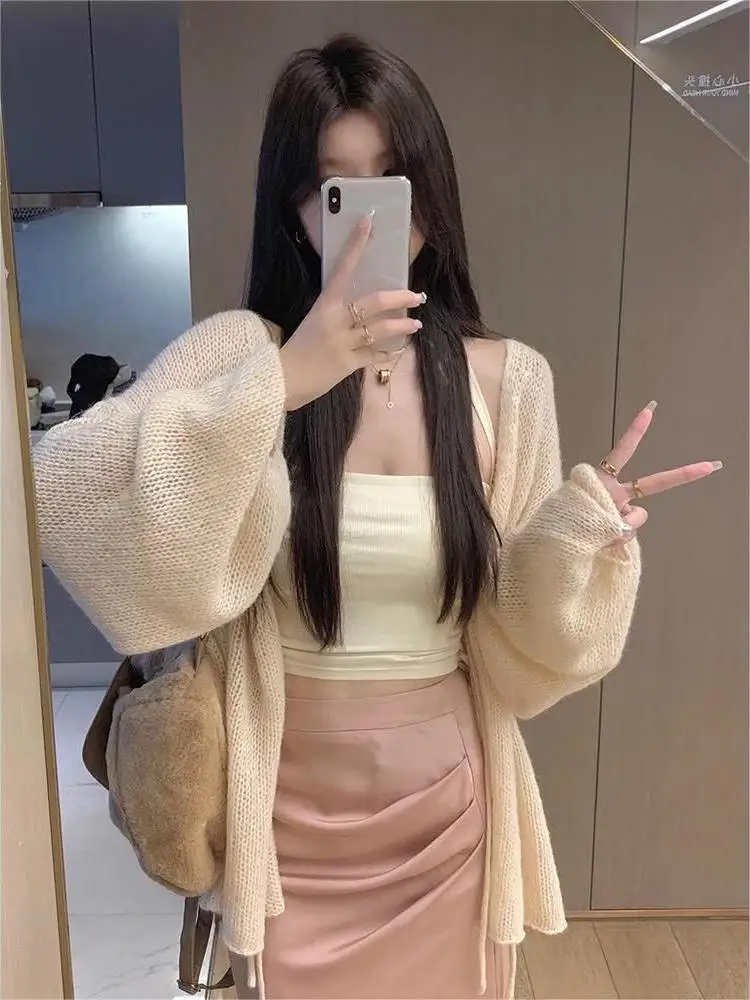 Thin Lazy Style Spring Autumn Korean Gentle Style Knitted Cardigan Loose Long Sleeve V-Neck Pure Color Versatile Open-Shirt
Thin Lazy Style Spring Autumn Korean Gentle Style Knitted Cardigan Loose Long Sleeve V-Neck Pure Color Versatile Open-Shirt