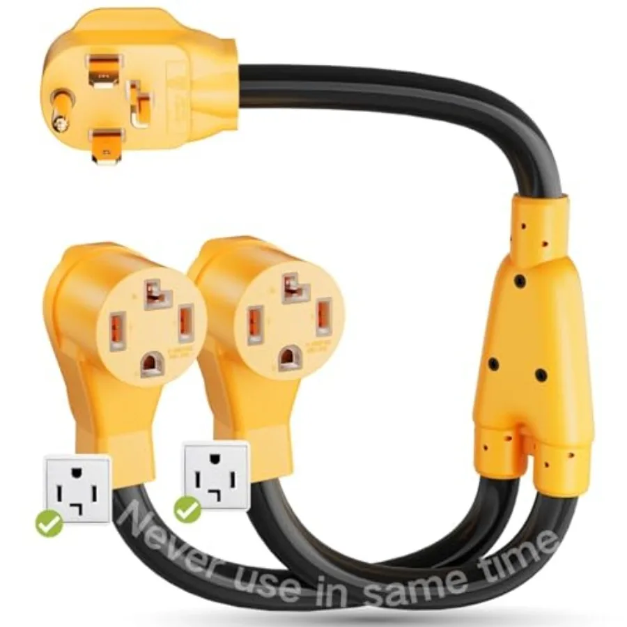 NEMA 14-30P to 2X 14-30R Dryer Splitter for Modern 4-Prong 14-30R Receptacles Only Y Adapter Cord 2.2ft for New Dryer and 24A L
NEMA 14-30P to 2X 14-30R Dryer Splitter for Modern 4-Prong 14-30R Receptacles Only Y Adapter Cord 2.2ft for New Dryer and 24A L