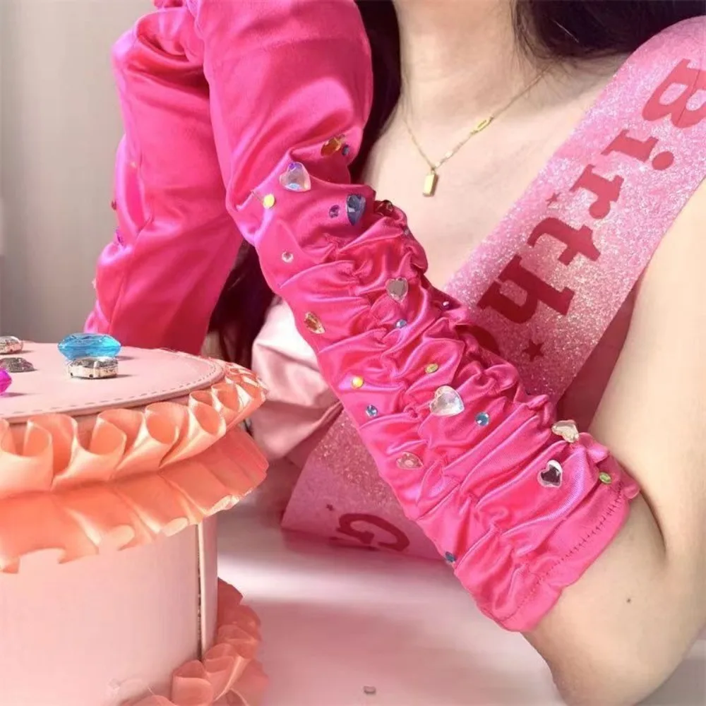 New Satin Princess Rhinestone Gloves Elegant Rhinestone Arm Sleeve Cover Long Mittens Lolita Party Dress Cosplay Accessories
New Satin Princess Rhinestone Gloves Elegant Rhinestone Arm Sleeve Cover Long Mittens Lolita Party Dress Cosplay Accessories