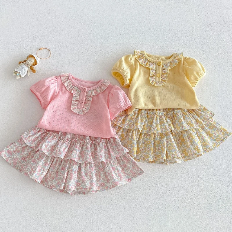 2026 New Summer Girls Hot Selling Solid Color Lace Bubble Sleeve Top and Cute Floral Cake Skirt
2026 New Summer Girls Hot Selling Solid Color Lace Bubble Sleeve Top and Cute Floral Cake Skirt