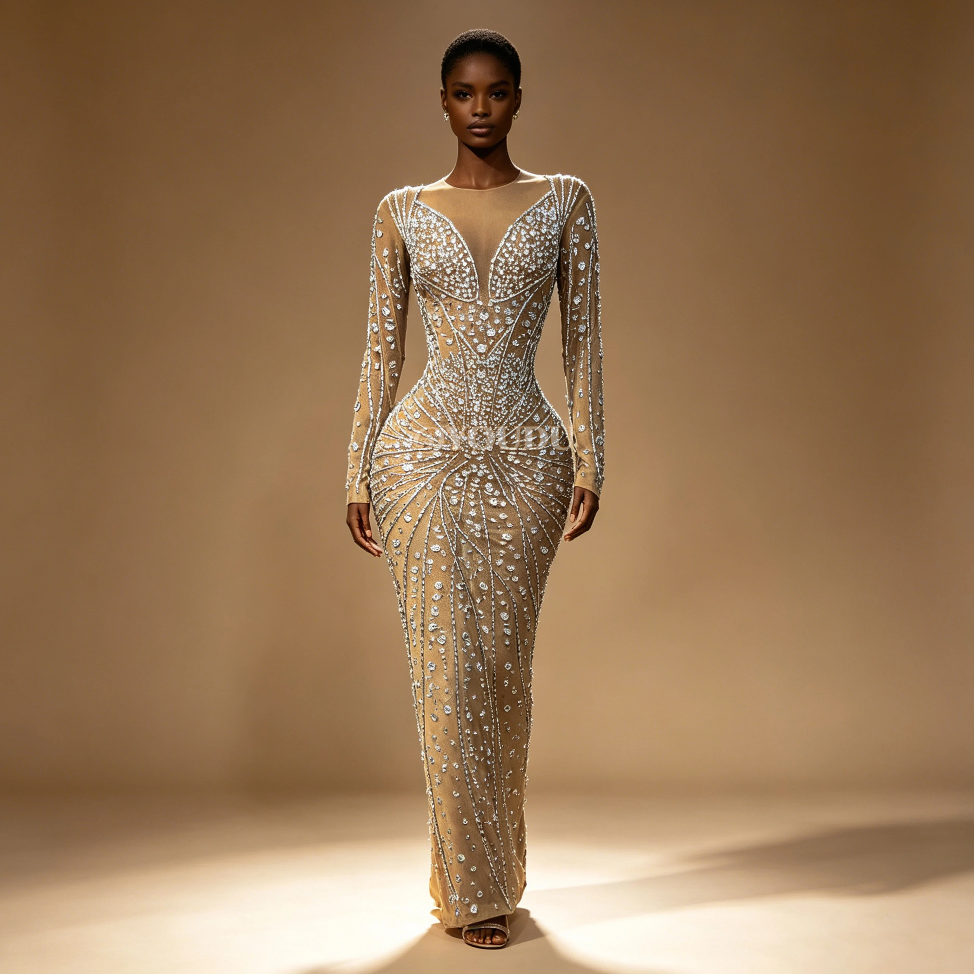 FashionTwinkling Silver Rhinestones Cultivation Long sleeves Mesh Dress Evening Party Elegant Gown Red carpet Show Outfit Yanhua
FashionTwinkling Silver Rhinestones Cultivation Long sleeves Mesh Dress Evening Party Elegant Gown Red carpet Show Outfit Yanhua
