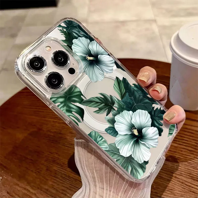 Green Leaf Flower Transparent Phone Case For iPhone 17 16 15 14 13 12 11 Pro Max X XR XS Max 7 8 Plus 17Air 16E Magnetic Cover
Green Leaf Flower Transparent Phone Case For iPhone 17 16 15 14 13 12 11 Pro Max X XR XS Max 7 8 Plus 17Air 16E Magnetic Cover