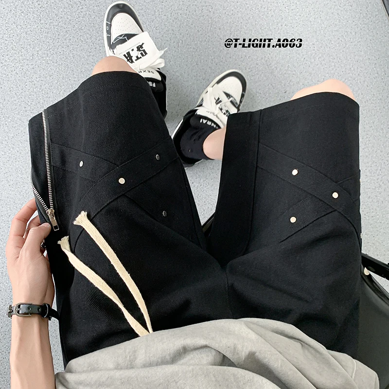 Bla Denim ort Pants Men's Summer Thin Five-Point Zipper Side Casual Loose Straight Leg Jeans Trendy High Street Vibe
Bla Denim ort Pants Men's Summer Thin Five-Point Zipper Side Casual Loose Straight Leg Jeans Trendy High Street Vibe