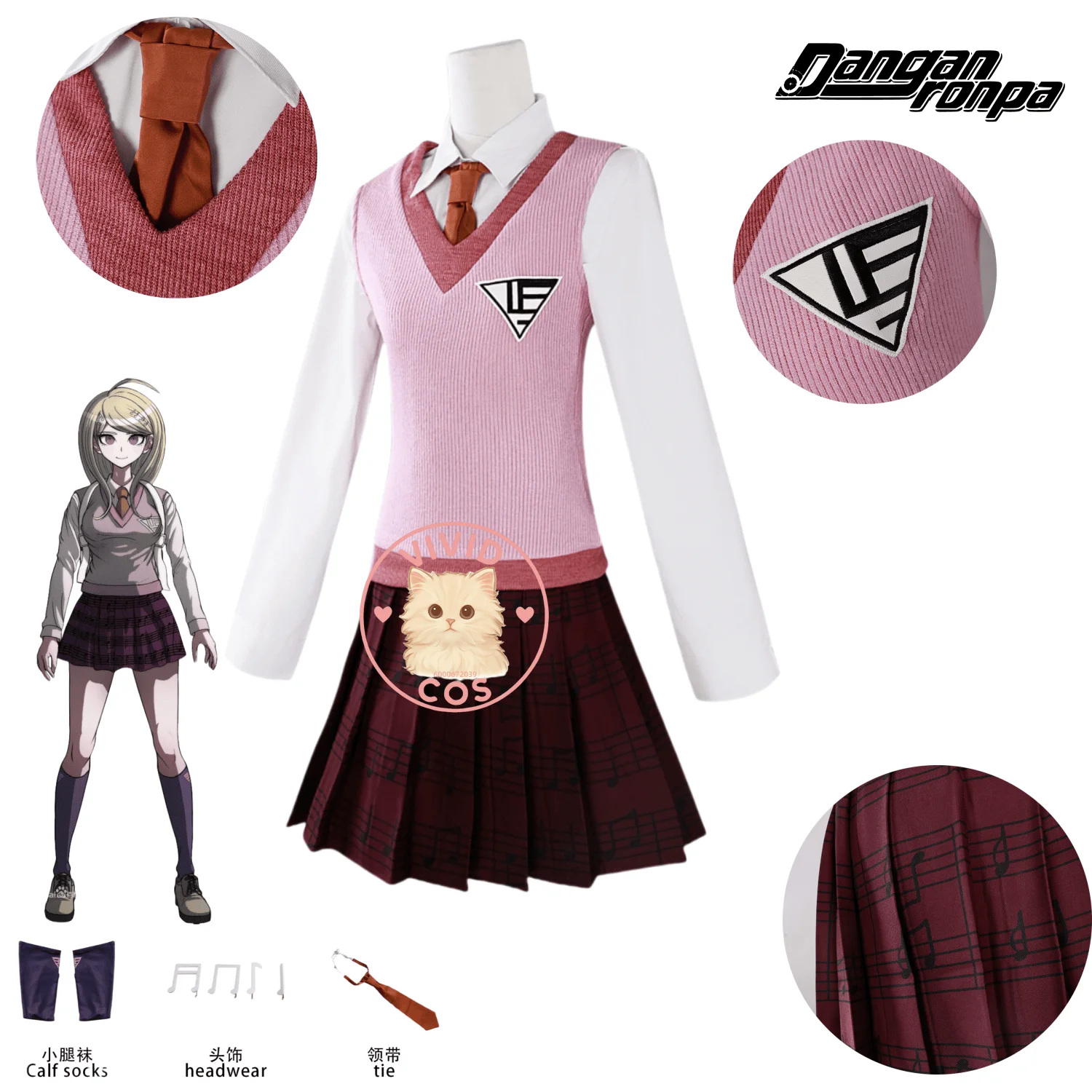 Danganronpa V3 Cosplay Costume Anime Akamatsu Kaede Role Playing Clothes Pink School Uniform Suits for Women Comic Con Party Set
Danganronpa V3 Cosplay Costume Anime Akamatsu Kaede Role Playing Clothes Pink School Uniform Suits for Women Comic Con Party Set