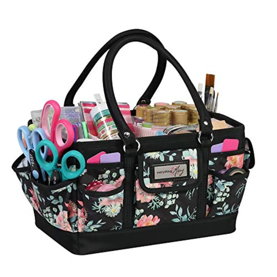 Deluxe Store and Tote Organizer Black and Floral Craft Bag with Handle Sewing Scrapbooking and Art Supply Caddy Stylish Storage
Deluxe Store and Tote Organizer Black and Floral Craft Bag with Handle Sewing Scrapbooking and Art Supply Caddy Stylish Storage