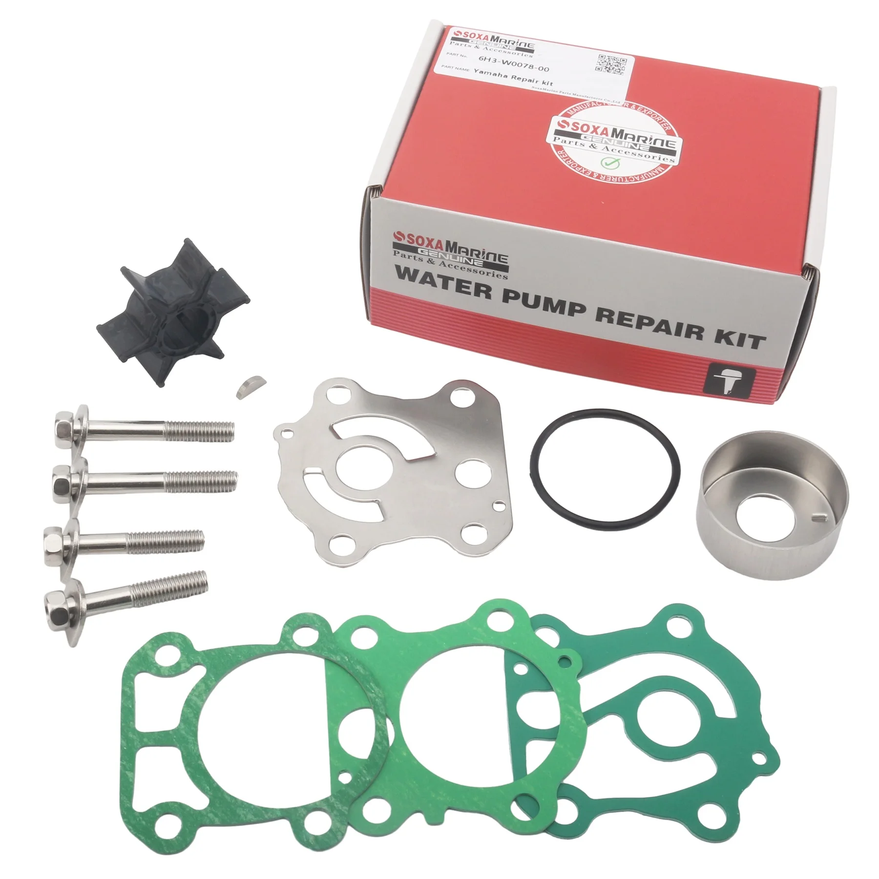 Soxa Marine 6H3-W0078-00 6K5W007801 Water Pump Repair Service Kit for Yamaha 50 60 70 HP F50 C60 C70 Outboard Boat Motor 18-3466
Soxa Marine 6H3-W0078-00 6K5W007801 Water Pump Repair Service Kit for Yamaha 50 60 70 HP F50 C60 C70 Outboard Boat Motor 18-3466
