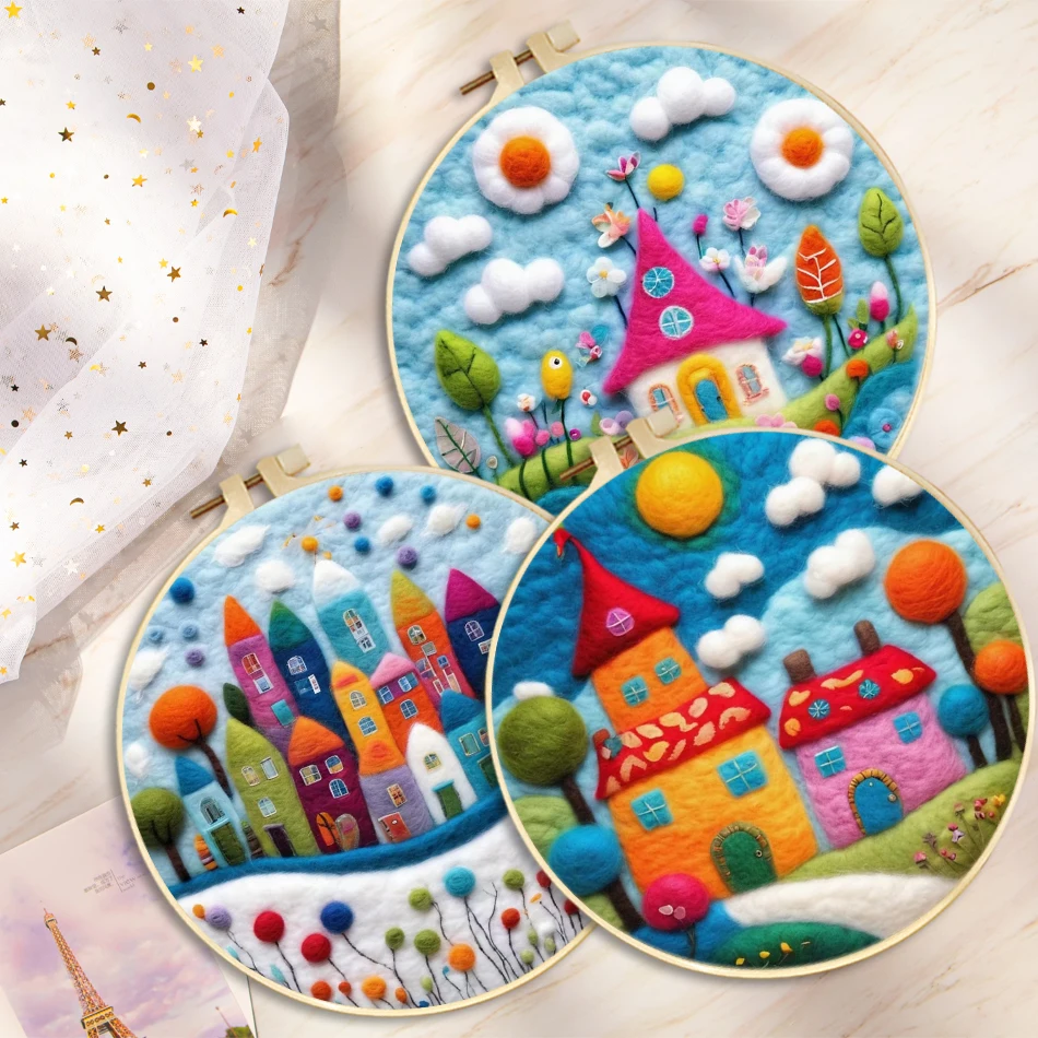 CHENISTORY DIY Wool Felting Painting Kit House Landscape Handmade Needle Wool Paintings For Home Decors Gift 20x20cm Frame
CHENISTORY DIY Wool Felting Painting Kit House Landscape Handmade Needle Wool Paintings For Home Decors Gift 20x20cm Frame