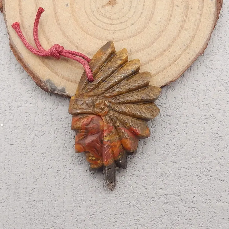 Natural Multi Color Picasso Jasper Carved Indian head Pendant Bead,Semi-precious Stone Fashion Jewelry DIY Necklace Accessories
Natural Multi Color Picasso Jasper Carved Indian head Pendant Bead,Semi-precious Stone Fashion Jewelry DIY Necklace Accessories