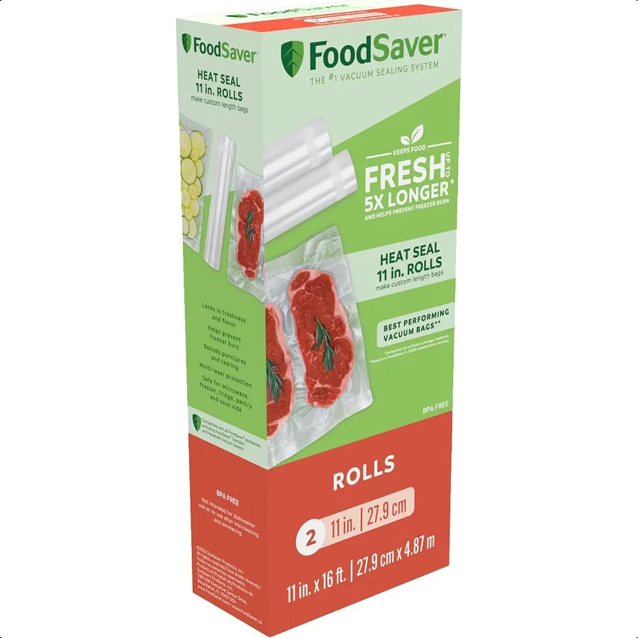 11 x 16' Vacuum Seal Rolls with BPAFree Multilayer Construction for Food Preservation 2Pack
11 x 16' Vacuum Seal Rolls with BPAFree Multilayer Construction for Food Preservation 2Pack