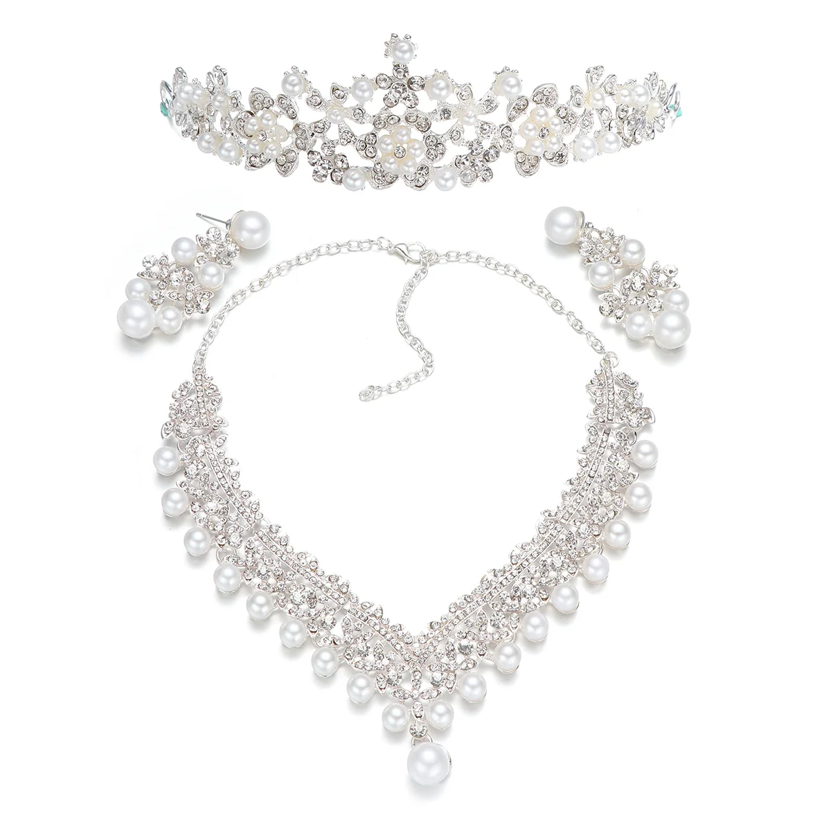 Wedding Tiara Necklace Earrings Woman Bridal Choker Necklaces for Miss Jewelry Kit
Wedding Tiara Necklace Earrings Woman Bridal Choker Necklaces for Miss Jewelry Kit