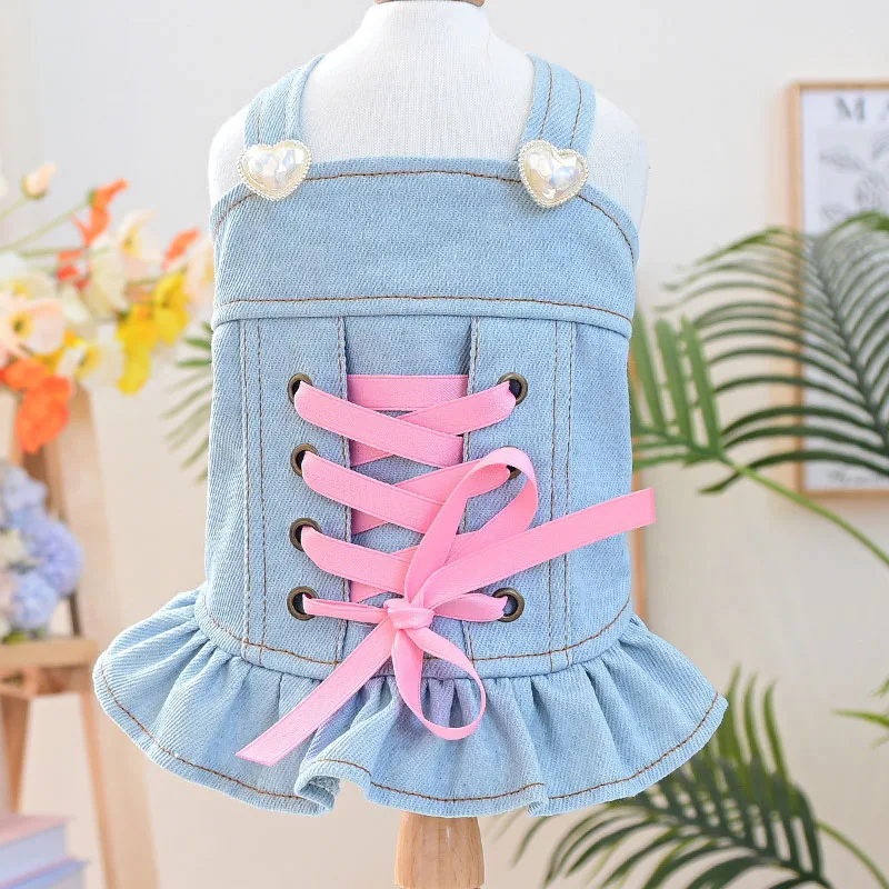 Luxury Dog Clothes Girls Cowboy Costume For Dogs Light Blue Denim Dog Dresses For Small Dogs Yorkie Chihuahua Puppy Female Dress
Luxury Dog Clothes Girls Cowboy Costume For Dogs Light Blue Denim Dog Dresses For Small Dogs Yorkie Chihuahua Puppy Female Dress