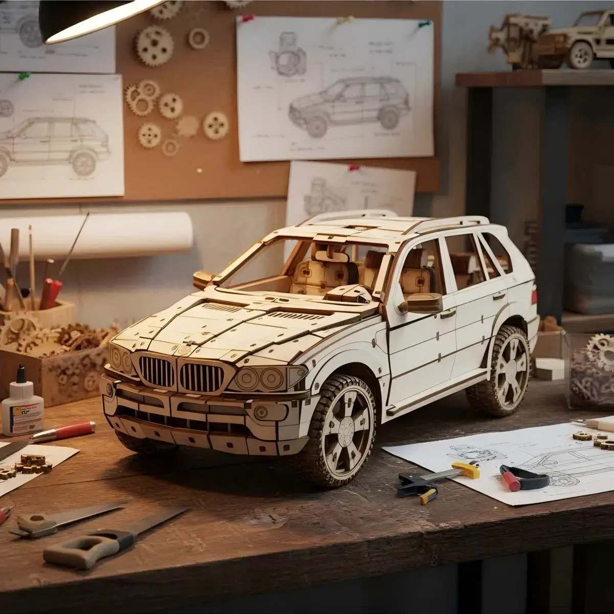 OUZEY Modern Sedan Wooden Model, 3D Puzzle Sleek Car Assembly Kit, DIY Desktop Decor & Creative Gift for Adults
OUZEY Modern Sedan Wooden Model, 3D Puzzle Sleek Car Assembly Kit, DIY Desktop Decor & Creative Gift for Adults