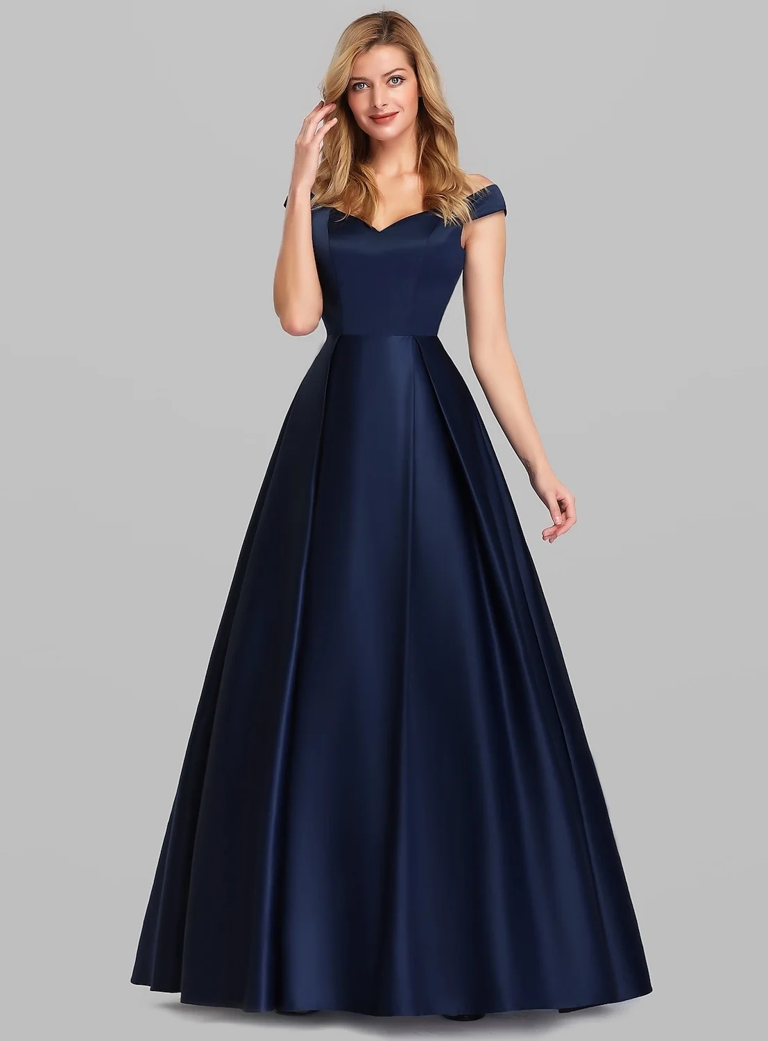 Customized Long Navy Blue Evening Dresses with Pockets A-Line Satin Off Shoulder Floor Length Prom Dresses for Women
Customized Long Navy Blue Evening Dresses with Pockets A-Line Satin Off Shoulder Floor Length Prom Dresses for Women