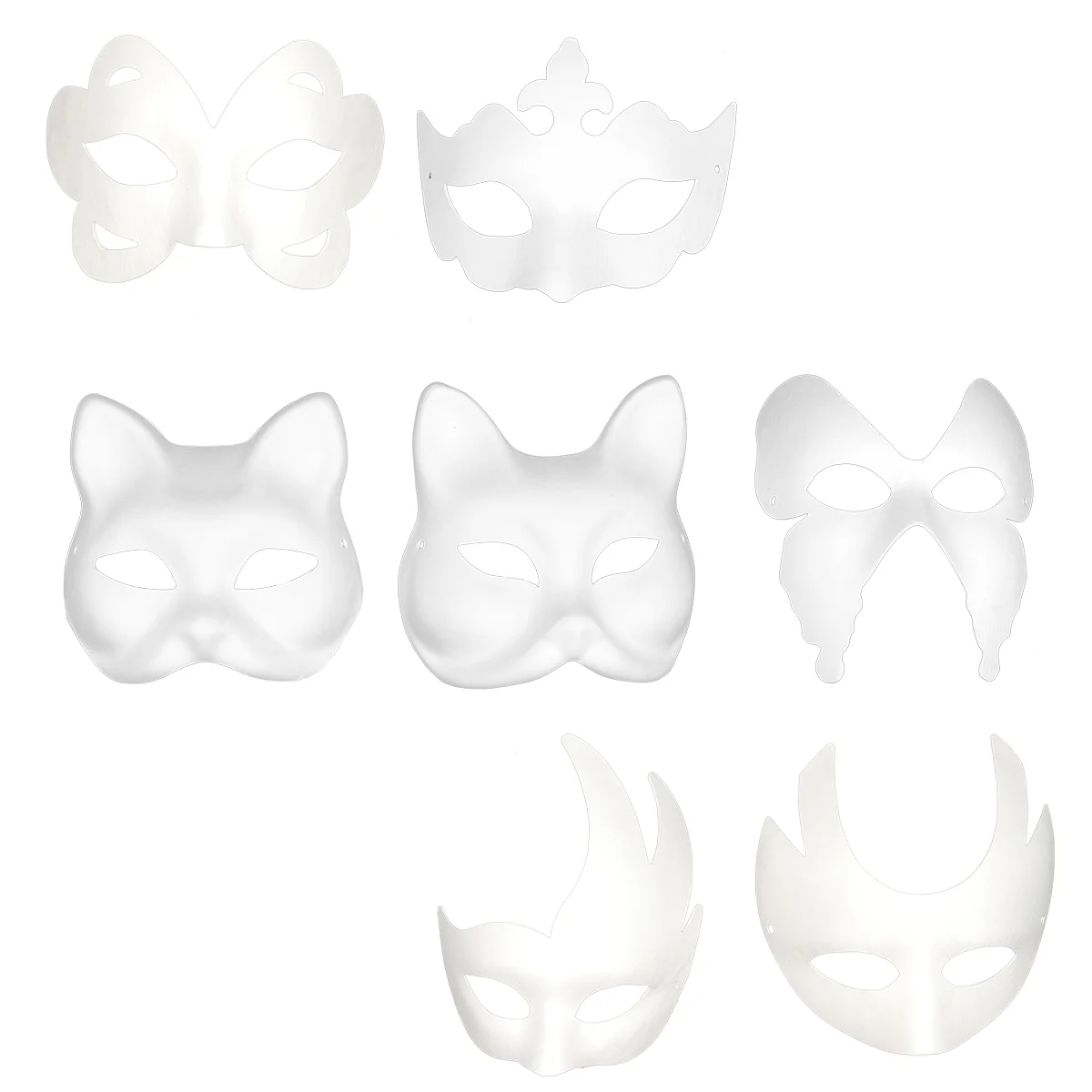 7 Pcs DIY White Pulp Mask Design Your Own Masks For Adults Fox Paintable Face Cover Unique Hand-painted 
7 Pcs DIY White Pulp Mask Design Your Own Masks For Adults Fox Paintable Face Cover Unique Hand-painted