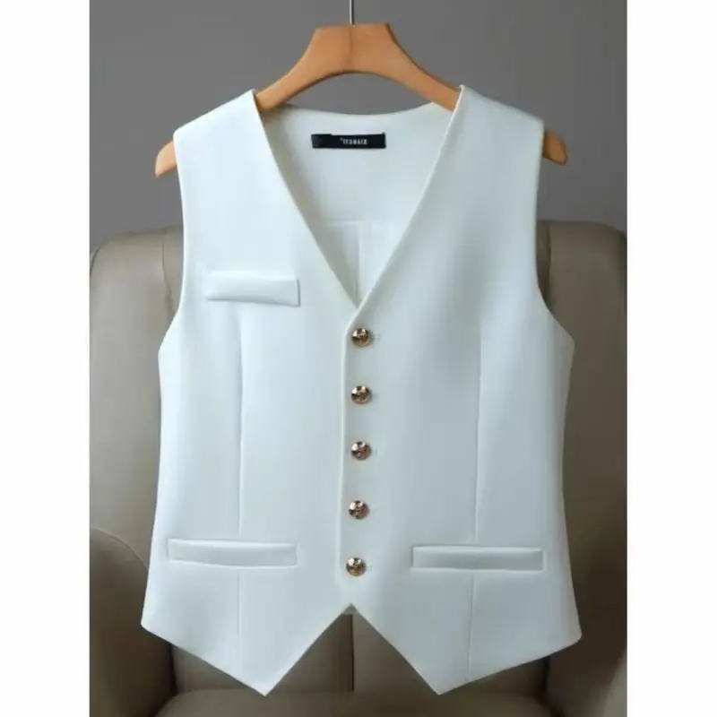 Fashion Summer New High-quality Temperament Suit Vest Female V-neck Single-breasted Sleeveless Blazer Waistcoat Female Tops
Fashion Summer New High-quality Temperament Suit Vest Female V-neck Single-breasted Sleeveless Blazer Waistcoat Female Tops
