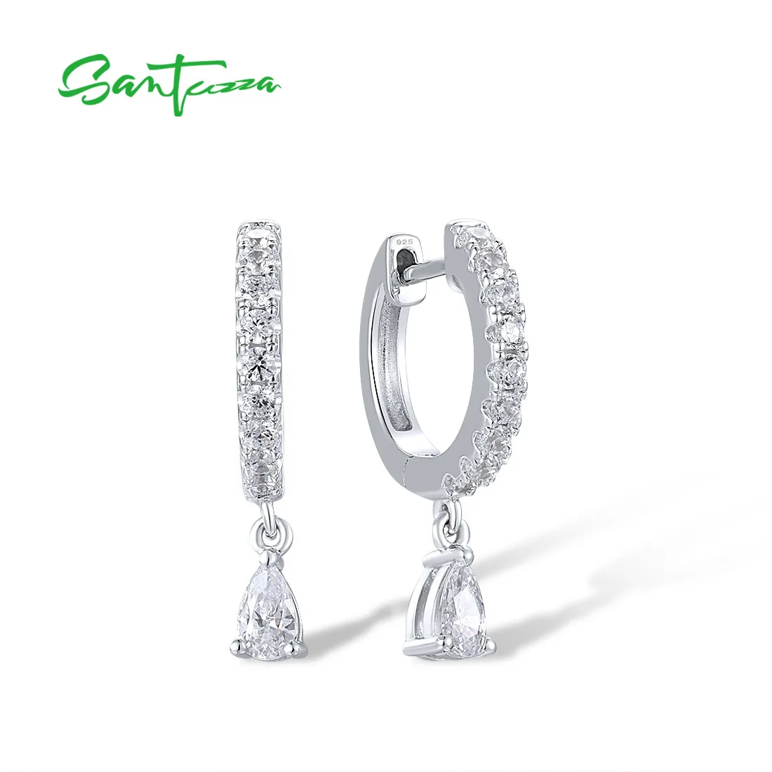 SANTUZZA Pure 925 Sterling Silver Drop Earrings For Women White Cubic Zirconia Simple Style Top Quality Delicate Fine Jewelry
SANTUZZA Pure 925 Sterling Silver Drop Earrings For Women White Cubic Zirconia Simple Style Top Quality Delicate Fine Jewelry
