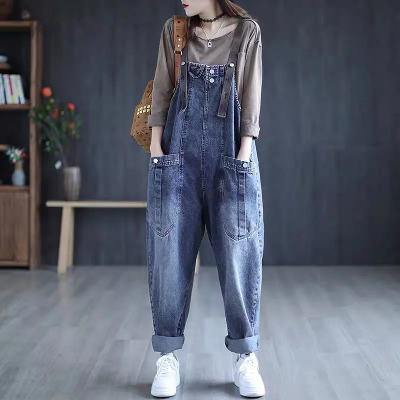 Women Casual Jeans Long Wide Leg Denim Jumpsuit Boyfriend Jeans For Women Retro Loose Jeans Overalls Streetwear Harem Pants C441
Women Casual Jeans Long Wide Leg Denim Jumpsuit Boyfriend Jeans For Women Retro Loose Jeans Overalls Streetwear Harem Pants C441