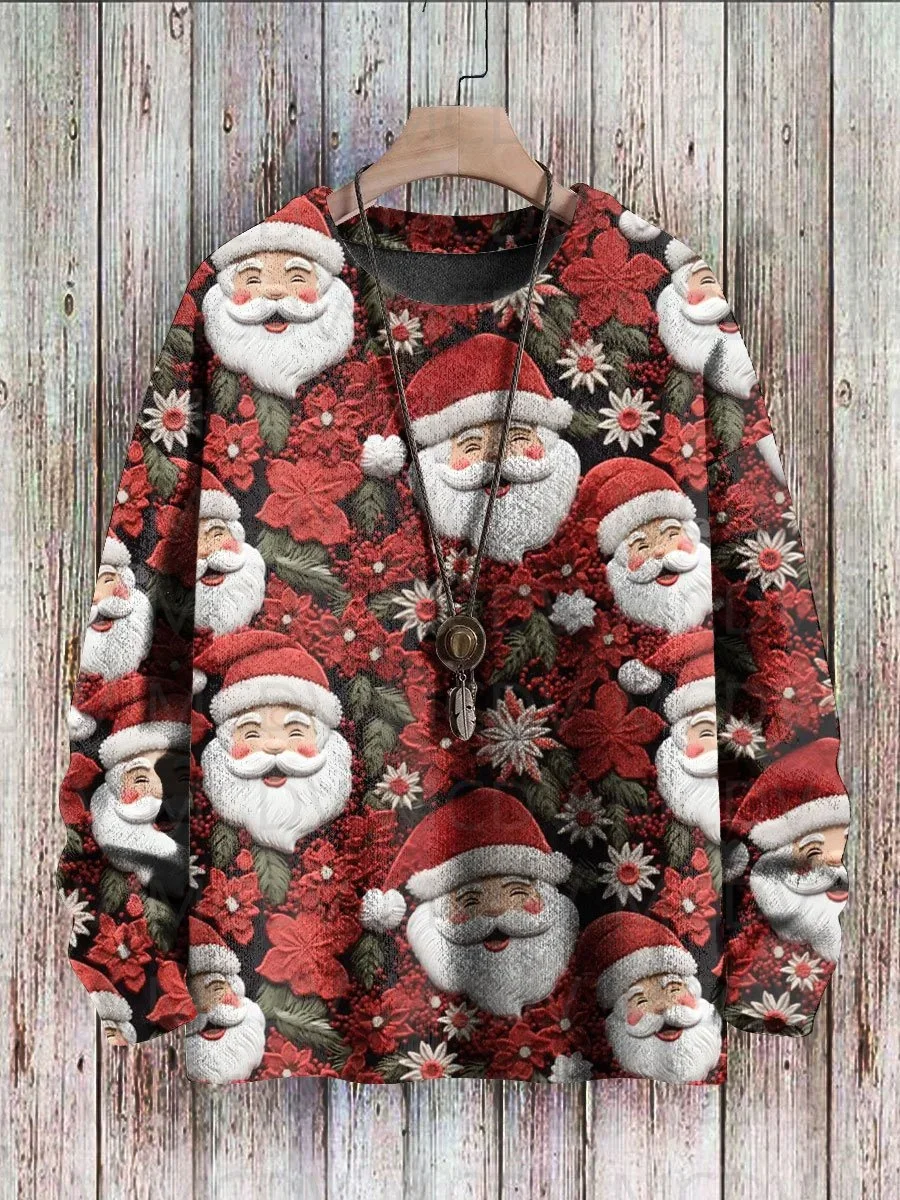 Round Neck Casual Loose Santa Print Knitted Pullover Sweater Men's For Women's Pullover
Round Neck Casual Loose Santa Print Knitted Pullover Sweater Men's For Women's Pullover
