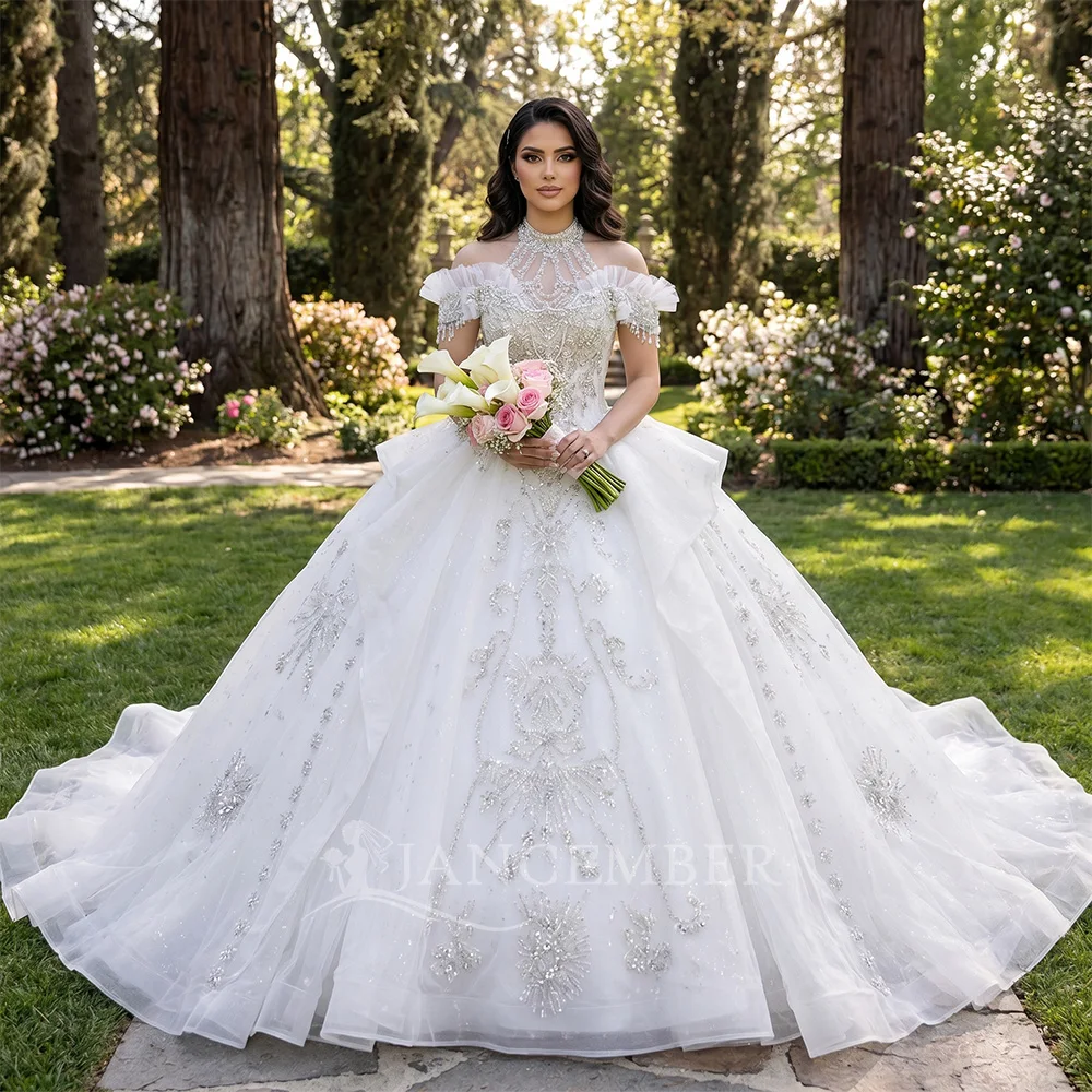 Luxury Fascinating New Halter Customized Wedding Dresses Sequin Lace Bride Gowns Women Off The Shoulder vestidos de novias 2026
Luxury Fascinating New Halter Customized Wedding Dresses Sequin Lace Bride Gowns Women Off The Shoulder vestidos de novias 2026