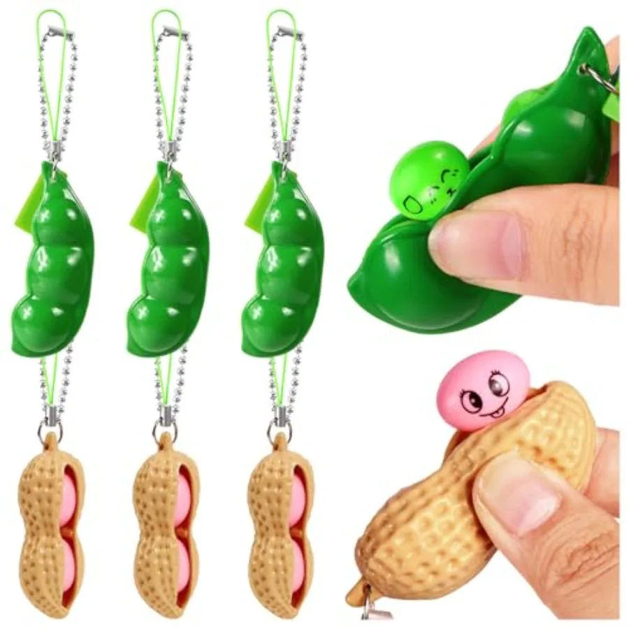 6 PCS Squeeze Bean Peanuts Keychain, Pea Peanut Keychain Fidget Toys, Soybeans Peanuts Sensory Fidget Toys Gifts for Adults Str
6 PCS Squeeze Bean Peanuts Keychain, Pea Peanut Keychain Fidget Toys, Soybeans Peanuts Sensory Fidget Toys Gifts for Adults Str