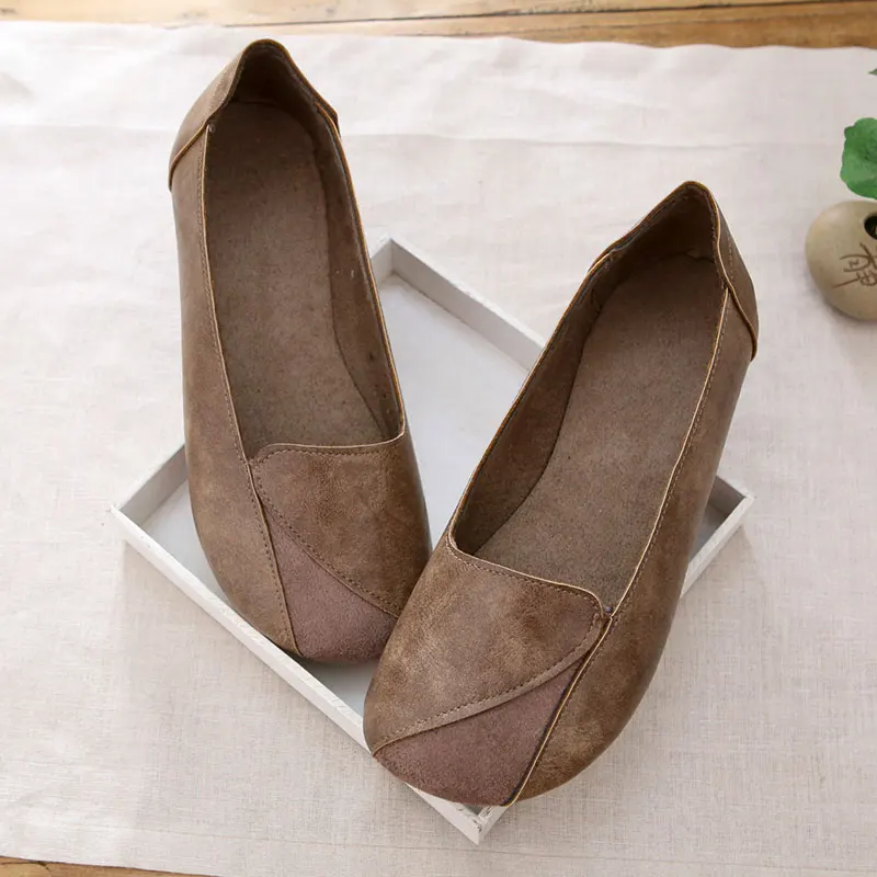 Retro Artistic Bean Shoes Low Cut Slip-On Flat Handmade Splicing Spring Summer Women's Single Shoes Comfortable Fashionable
Retro Artistic Bean Shoes Low Cut Slip-On Flat Handmade Splicing Spring Summer Women's Single Shoes Comfortable Fashionable