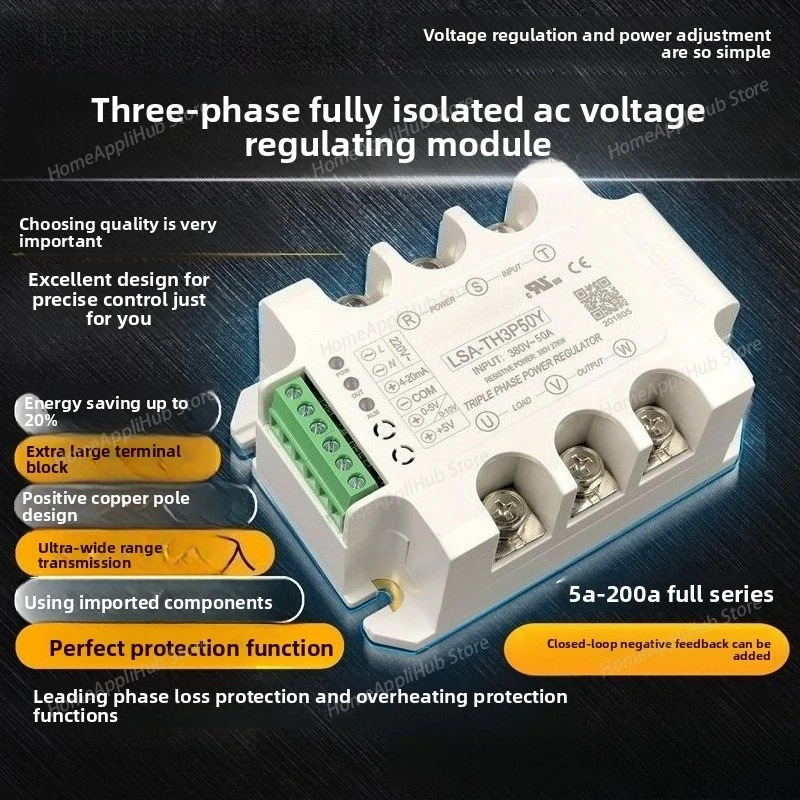 Three-phase AC Voltage Regulating Module 50A Loncont LSA-TH3P50Y Transformer Loncont Step-down Voltage Conversion
Three-phase AC Voltage Regulating Module 50A Loncont LSA-TH3P50Y Transformer Loncont Step-down Voltage Conversion
