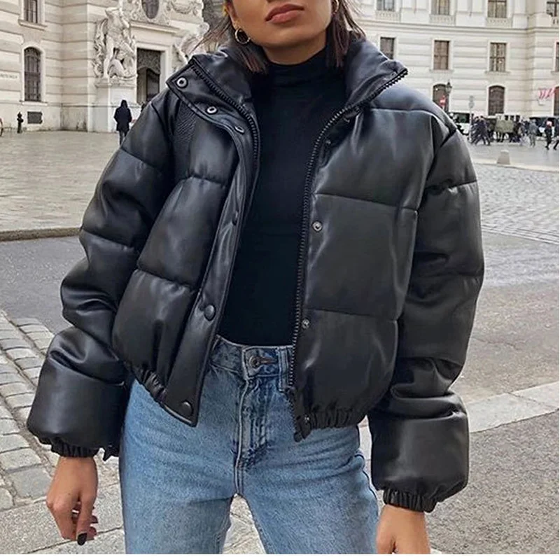 New Fashion Bubble Coat Bread Coat Pu Leather Stand-up Collar Short Jacket Winter and Autumn Women's Down Jacket Parkas Mujer
New Fashion Bubble Coat Bread Coat Pu Leather Stand-up Collar Short Jacket Winter and Autumn Women's Down Jacket Parkas Mujer