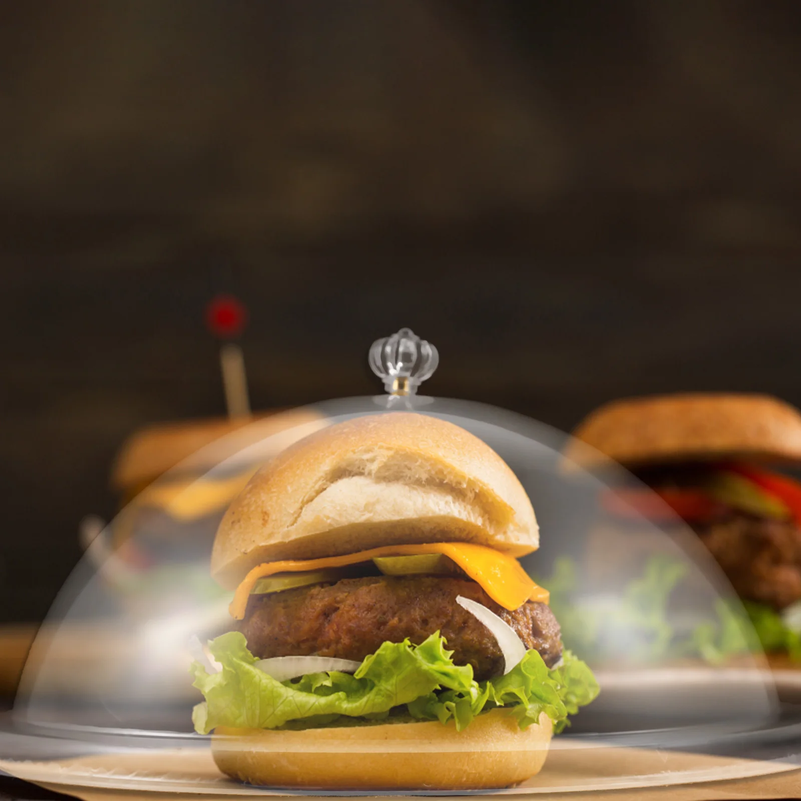 1pc Acrylic Cover 8-Inch 21Cm Round Transparent Heat Insulation Lid For Bacon Beef Burgers Grilled Sandwiches Barbecue
1pc Acrylic Cover 8-Inch 21Cm Round Transparent Heat Insulation Lid For Bacon Beef Burgers Grilled Sandwiches Barbecue