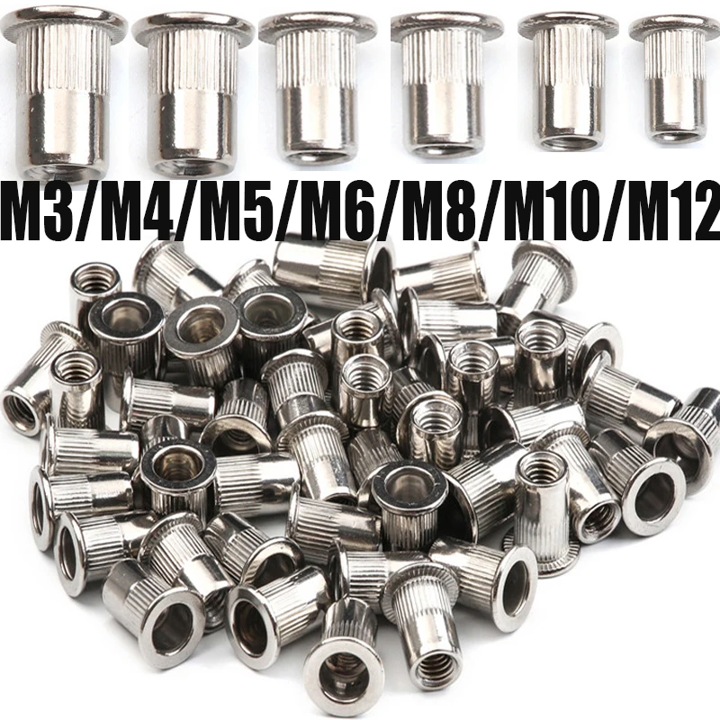 10/20/50PCS 304 Stainless Steel Rivets Nuts Insert Flat Head Threaded Nut Riveter Nut Gun Tools Rustproof M3/M4/M5/M6/M8/M10/M12
10/20/50PCS 304 Stainless Steel Rivets Nuts Insert Flat Head Threaded Nut Riveter Nut Gun Tools Rustproof M3/M4/M5/M6/M8/M10/M12
