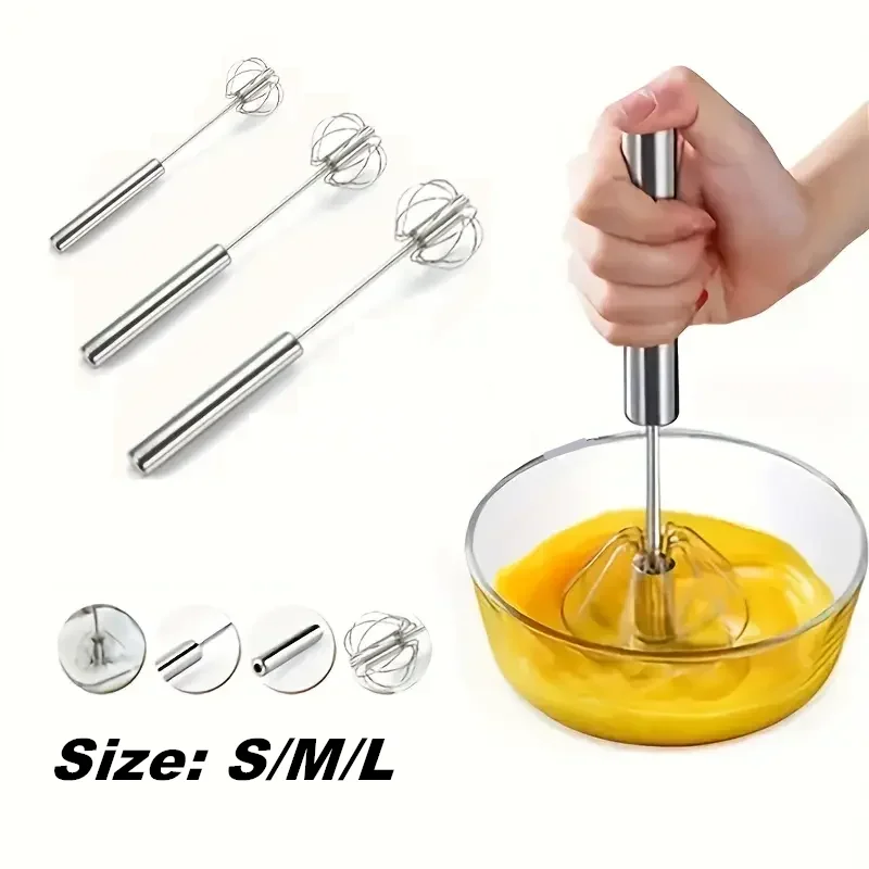 Semi-automatic Egg Beater 304 Stainless Steel Egg Whisk Manual Hand Mixer Self Turning Egg Stirrer Kitchen Accessories Egg Tools
Semi-automatic Egg Beater 304 Stainless Steel Egg Whisk Manual Hand Mixer Self Turning Egg Stirrer Kitchen Accessories Egg Tools