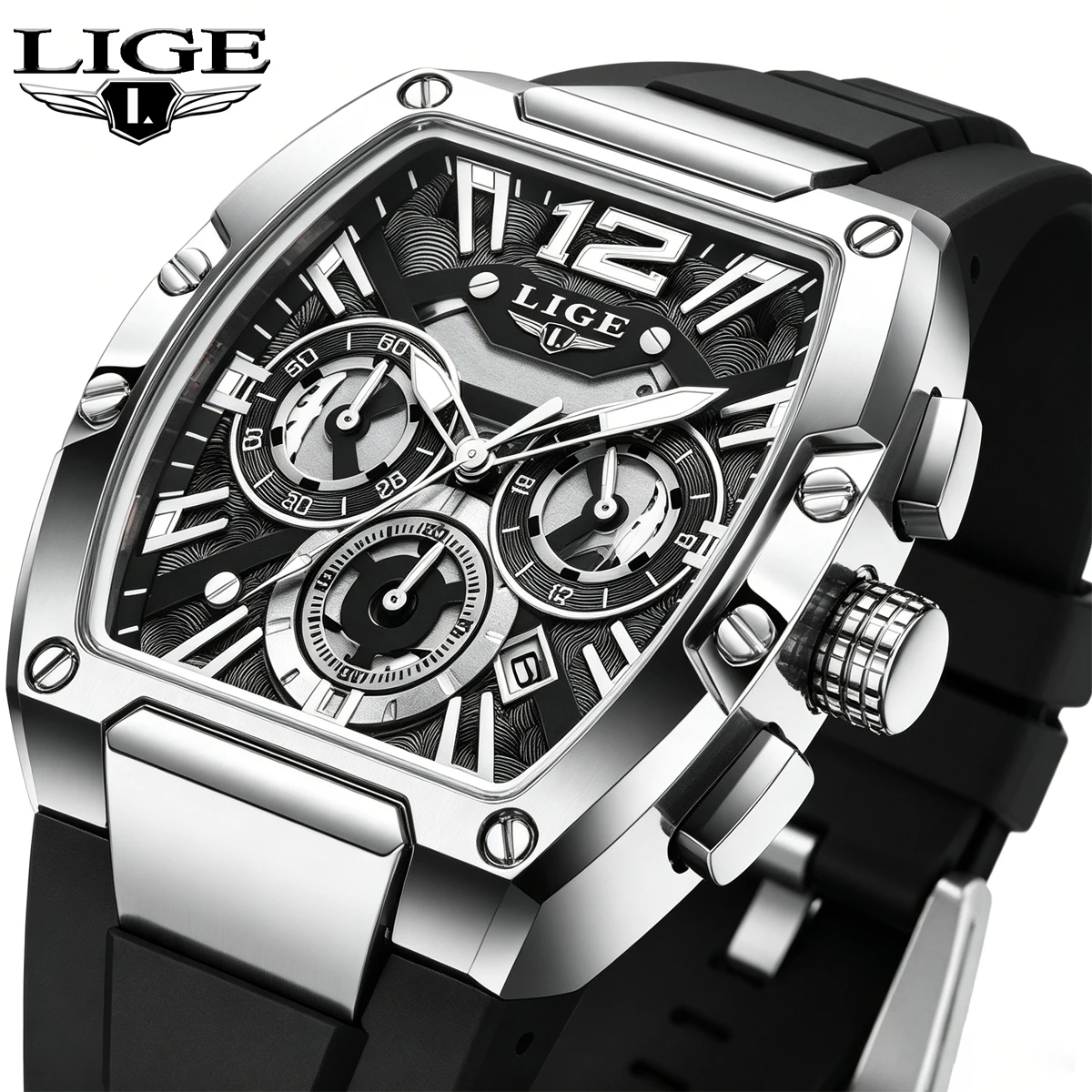 LIGE Original Brand Fashion Mens Watches Sport Military Chronograph Calendar Silicone Strap Quartz Wristwatch Relogio Masculino
LIGE Original Brand Fashion Mens Watches Sport Military Chronograph Calendar Silicone Strap Quartz Wristwatch Relogio Masculino