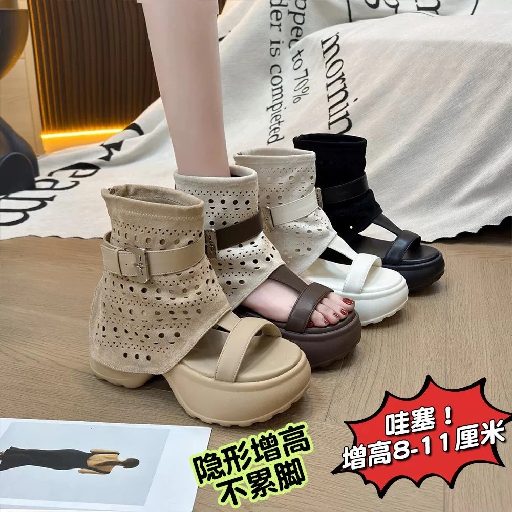 Women's Hollow Out Ankle Boot Sandals Platform Wedge Heel Open Toe Buckle Strap Casual Summer Hidden Height Increase Shoes
Women's Hollow Out Ankle Boot Sandals Platform Wedge Heel Open Toe Buckle Strap Casual Summer Hidden Height Increase Shoes