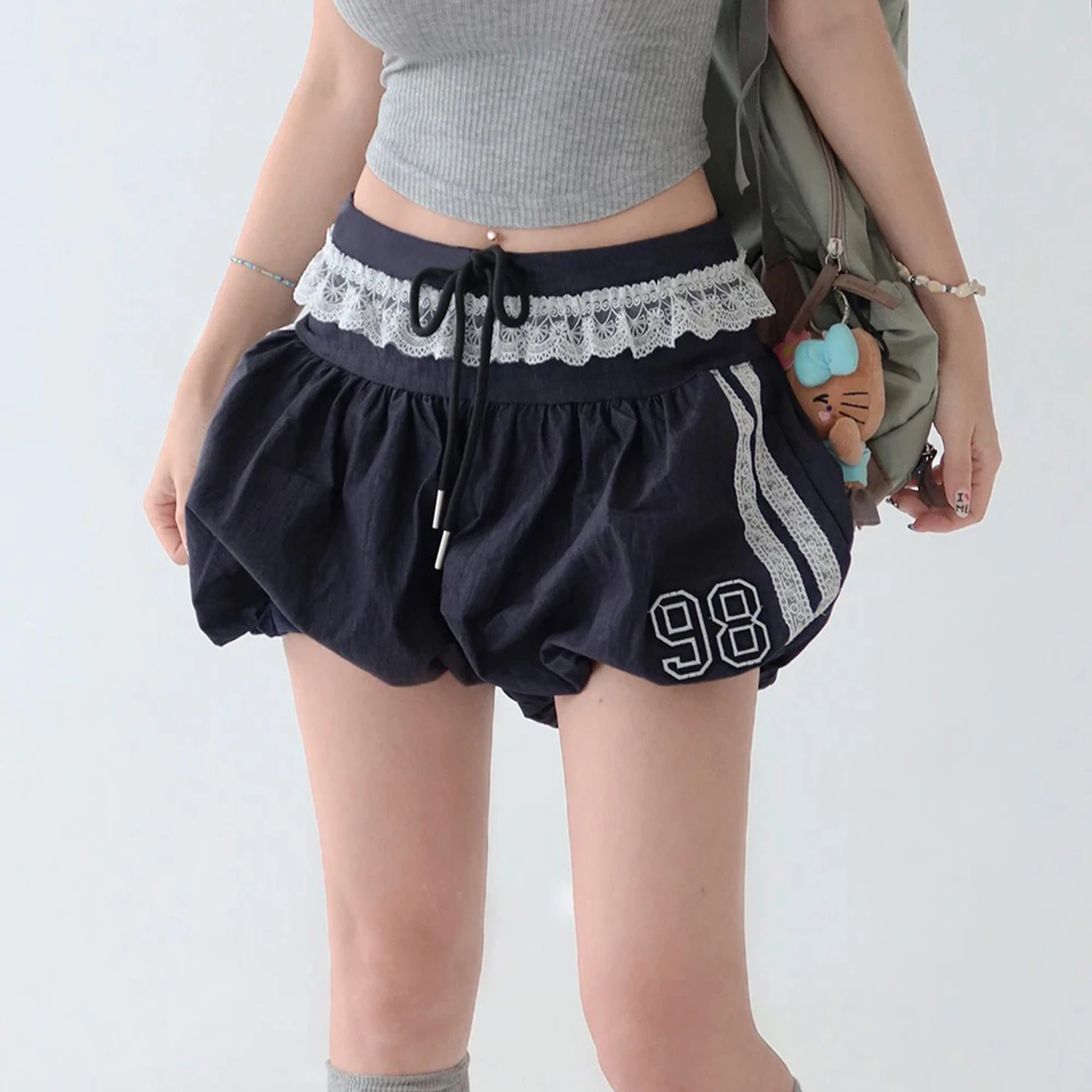 SUCHCUTE Lace-trimmed patchwork Lantern Short Y2K Low Waist Drawstring Elastic Waist Short Summer Casual Mini Pant Harajuku 2026
SUCHCUTE Lace-trimmed patchwork Lantern Short Y2K Low Waist Drawstring Elastic Waist Short Summer Casual Mini Pant Harajuku 2026