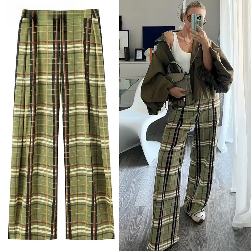 Plaid Straight Leg Pants for Women's 2026 Spring High Waisted Elegant and Fashionable Street Wear Versatile Wide Leg Pants
Plaid Straight Leg Pants for Women's 2026 Spring High Waisted Elegant and Fashionable Street Wear Versatile Wide Leg Pants