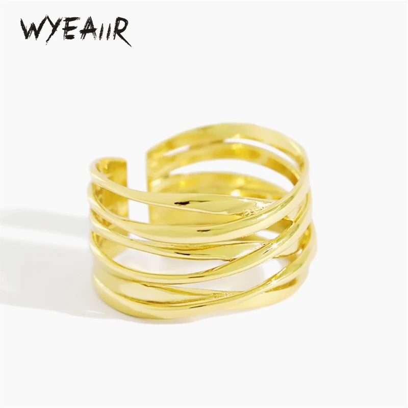 WYEAIIR 925 Sterling Silver Multilayer Line Weaving Fine Jewelry Resizable Opening Female Ring
WYEAIIR 925 Sterling Silver Multilayer Line Weaving Fine Jewelry Resizable Opening Female Ring