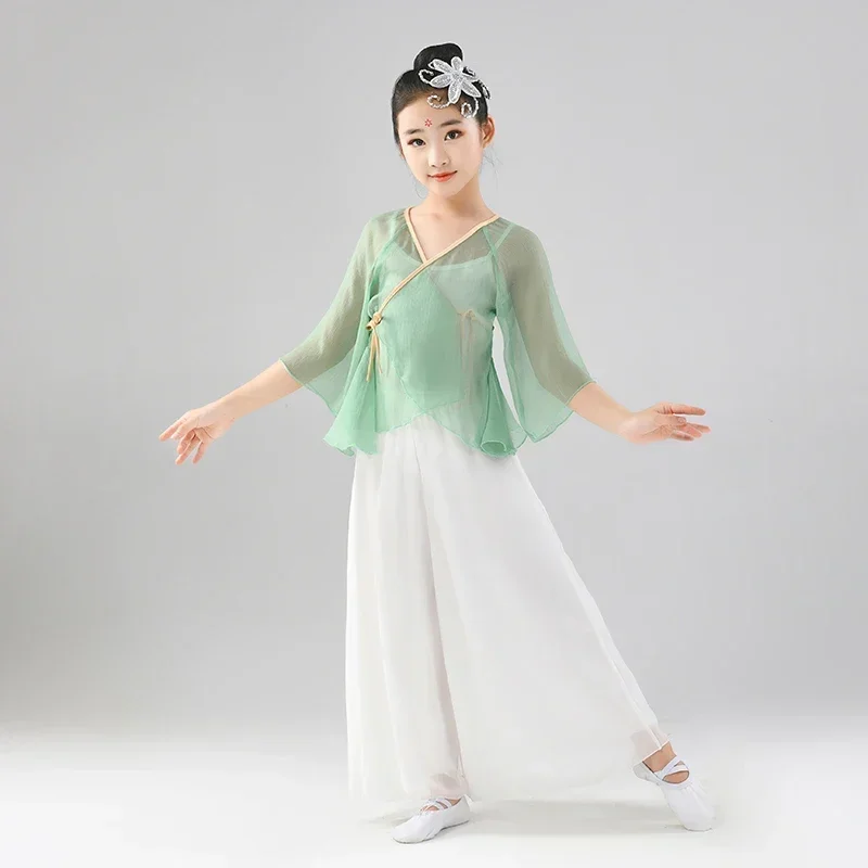 Gril Classic Chinese National Dancewear Chinese Yangko Practice Outfit Elegant Kids Hanfu Yoga Stage Perfromance Clothing
Gril Classic Chinese National Dancewear Chinese Yangko Practice Outfit Elegant Kids Hanfu Yoga Stage Perfromance Clothing