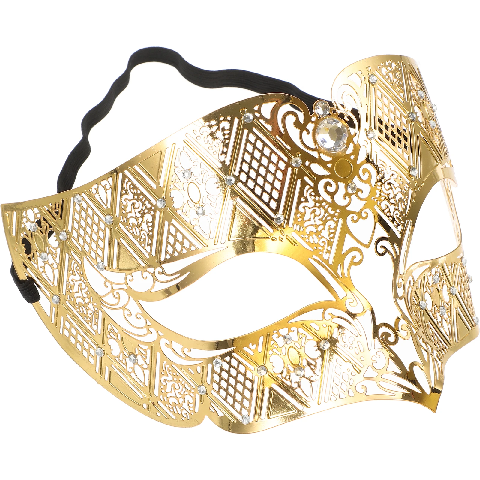Metal Masquerade Mask Rhinestone Inlaid Iron Half Face Coverage for Masquerade Ball Costume Party Halloween Prop
Metal Masquerade Mask Rhinestone Inlaid Iron Half Face Coverage for Masquerade Ball Costume Party Halloween Prop