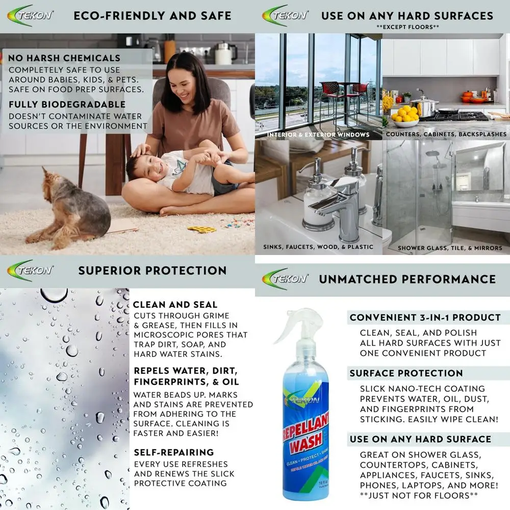 Repellant Wash® - 3 in 1 Clean, Seal, and Shine - Multi-Surface Cleaner Leaves Surfaces Resistant to Water, Oil, Dirt, and Finge
Repellant Wash® - 3 in 1 Clean, Seal, and Shine - Multi-Surface Cleaner Leaves Surfaces Resistant to Water, Oil, Dirt, and Finge