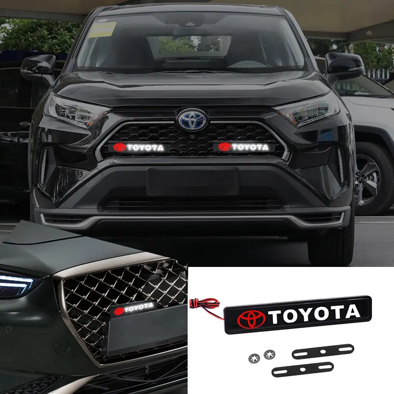 Светодиодная передняя решетка капота, эмблема, декоративный автомобильный светильник для Toyota RAV4 Corolla Cross Camry Frontier Supra C-HR Hilux Prado 
Светодиодная передняя решетка капота, эмблема, декоративный автомобильный светильник для Toyota RAV4 Corolla Cross Camry Frontier Supra C-HR Hilux Prado